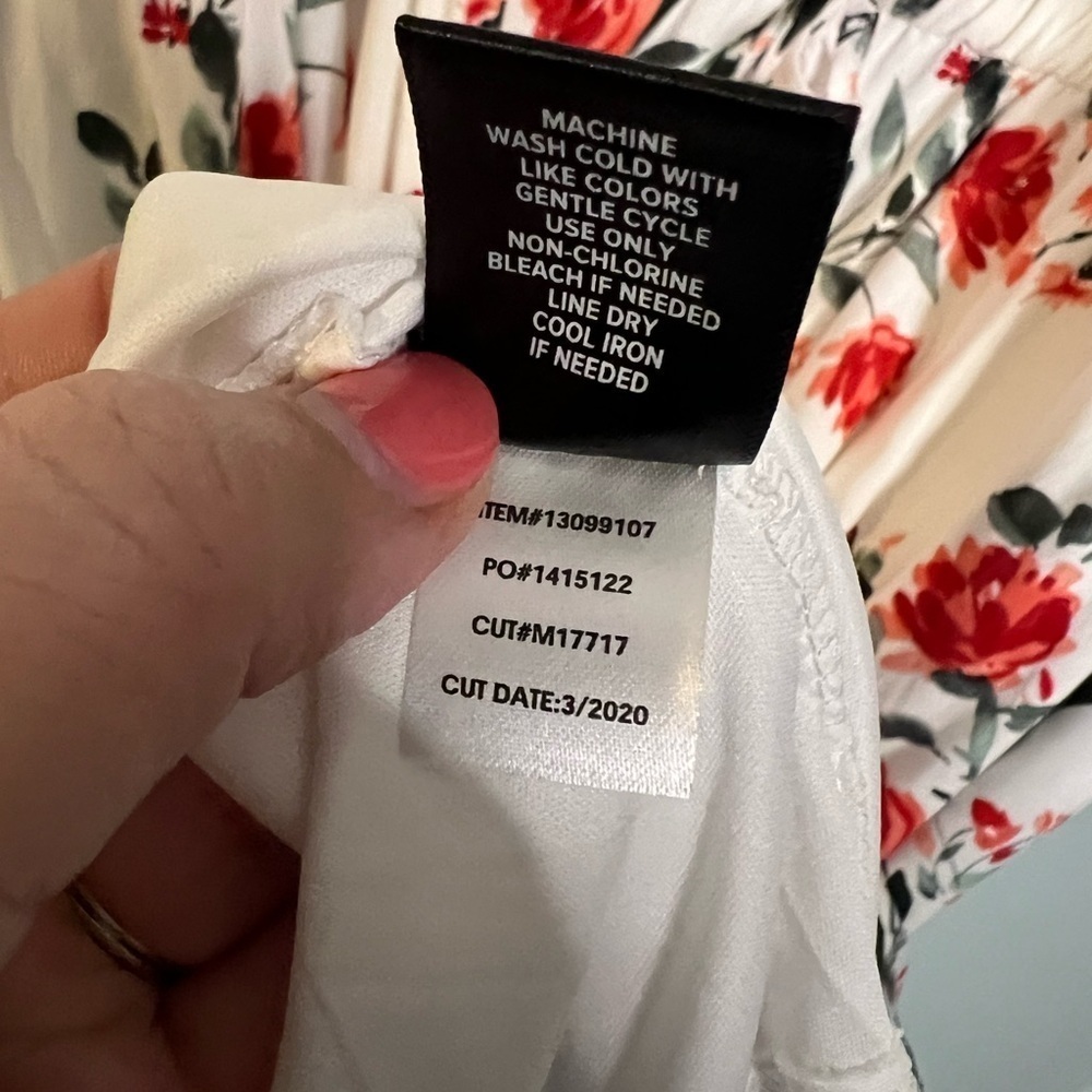 Torrid white and red floral patterned challis drawstring‎ midi dress - Picture 4 of 7